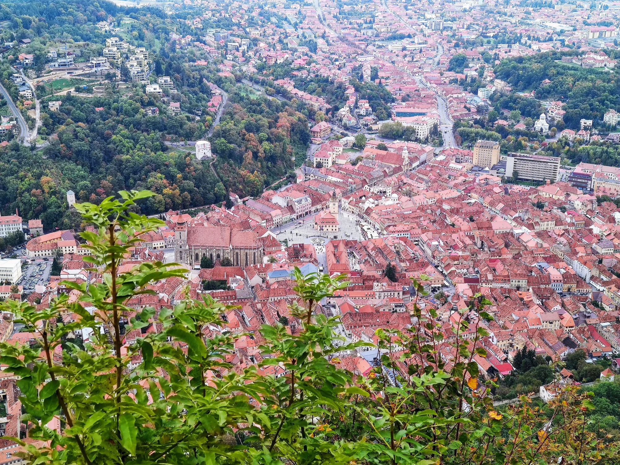 Centrul Vechi din Brașov văzut de pe Tâmpa